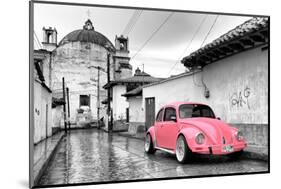 ?Viva Mexico! B&W Collection - Pink VW Beetle Car in San Cristobal de Las Casas-Philippe Hugonnard-Mounted Photographic Print