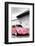 ¡Viva Mexico! B&W Collection - Pink VW Beetle in San Cristobal de Las Casas-Philippe Hugonnard-Framed Photographic Print