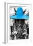 ¡Viva Mexico! B&W Collection - Portrait of Horse with Blue Hat-Philippe Hugonnard-Framed Photographic Print