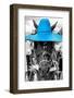 ¡Viva Mexico! B&W Collection - Portrait of Horse with Blue Hat-Philippe Hugonnard-Framed Photographic Print