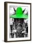 ¡Viva Mexico! B&W Collection - Portrait of Horse with Green Hat-Philippe Hugonnard-Framed Photographic Print