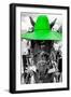 ¡Viva Mexico! B&W Collection - Portrait of Horse with Green Hat-Philippe Hugonnard-Framed Photographic Print