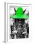 ¡Viva Mexico! B&W Collection - Portrait of Horse with Green Hat-Philippe Hugonnard-Framed Photographic Print