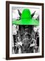 ¡Viva Mexico! B&W Collection - Portrait of Horse with Green Hat-Philippe Hugonnard-Framed Photographic Print