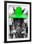 ¡Viva Mexico! B&W Collection - Portrait of Horse with Green Hat-Philippe Hugonnard-Framed Photographic Print