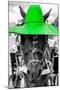 ¡Viva Mexico! B&W Collection - Portrait of Horse with Green Hat-Philippe Hugonnard-Mounted Photographic Print