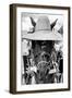 ¡Viva Mexico! B&W Collection - Portrait of Horse with Hat II-Philippe Hugonnard-Framed Photographic Print