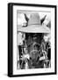 ¡Viva Mexico! B&W Collection - Portrait of Horse with Hat II-Philippe Hugonnard-Framed Photographic Print