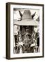 ¡Viva Mexico! B&W Collection - Portrait of Horse with Hat-Philippe Hugonnard-Framed Photographic Print