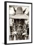 ¡Viva Mexico! B&W Collection - Portrait of Horse with Hat-Philippe Hugonnard-Framed Photographic Print