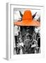 ¡Viva Mexico! B&W Collection - Portrait of Horse with Orange Hat-Philippe Hugonnard-Framed Photographic Print