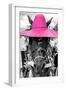 ¡Viva Mexico! B&W Collection - Portrait of Horse with Pink Hat-Philippe Hugonnard-Framed Photographic Print