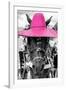 ¡Viva Mexico! B&W Collection - Portrait of Horse with Pink Hat-Philippe Hugonnard-Framed Photographic Print