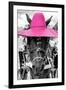 ¡Viva Mexico! B&W Collection - Portrait of Horse with Pink Hat-Philippe Hugonnard-Framed Photographic Print