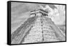 ¡Viva Mexico! B&W Collection - Pyramid Chichen Itza II-Philippe Hugonnard-Framed Stretched Canvas