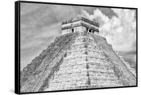 ¡Viva Mexico! B&W Collection - Pyramid Chichen Itza II-Philippe Hugonnard-Framed Stretched Canvas