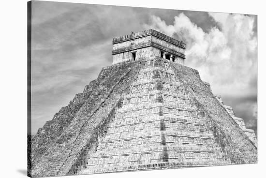 ¡Viva Mexico! B&W Collection - Pyramid Chichen Itza II-Philippe Hugonnard-Stretched Canvas