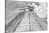 ¡Viva Mexico! B&W Collection - Pyramid Chichen Itza II-Philippe Hugonnard-Stretched Canvas