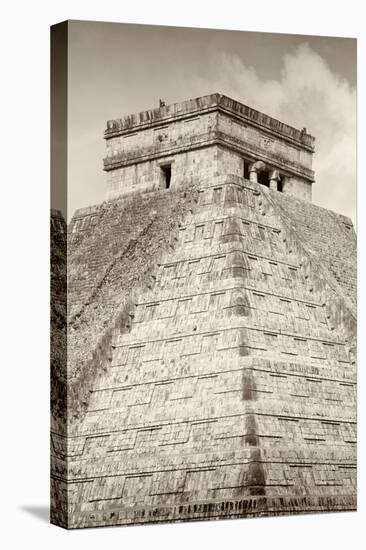 ¡Viva Mexico! B&W Collection - Pyramid Chichen Itza III-Philippe Hugonnard-Stretched Canvas