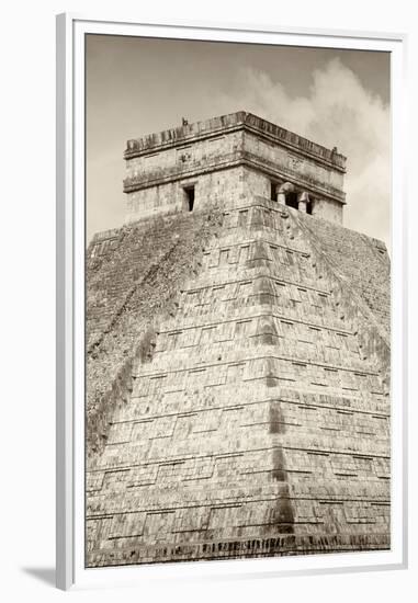 ¡Viva Mexico! B&W Collection - Pyramid Chichen Itza III-Philippe Hugonnard-Framed Premium Photographic Print