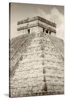 ¡Viva Mexico! B&W Collection - Pyramid Chichen Itza III-Philippe Hugonnard-Stretched Canvas