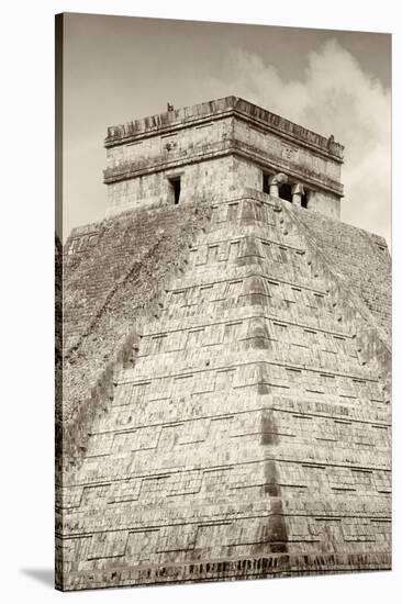 ¡Viva Mexico! B&W Collection - Pyramid Chichen Itza III-Philippe Hugonnard-Stretched Canvas