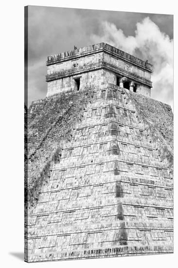 ¡Viva Mexico! B&W Collection - Pyramid Chichen Itza IV-Philippe Hugonnard-Stretched Canvas