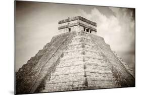 ¡Viva Mexico! B&W Collection - Pyramid Chichen Itza-Philippe Hugonnard-Mounted Photographic Print