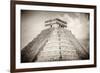 ¡Viva Mexico! B&W Collection - Pyramid Chichen Itza-Philippe Hugonnard-Framed Photographic Print