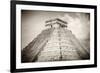 ¡Viva Mexico! B&W Collection - Pyramid Chichen Itza-Philippe Hugonnard-Framed Photographic Print