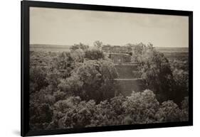 ¡Viva Mexico! B&W Collection - Pyramid in Mayan City of Calakmul II-Philippe Hugonnard-Framed Photographic Print