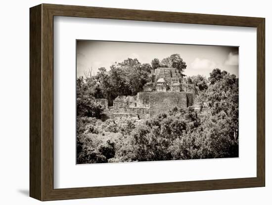 ¡Viva Mexico! B&W Collection - Pyramid in Mayan City of Calakmul III-Philippe Hugonnard-Framed Photographic Print