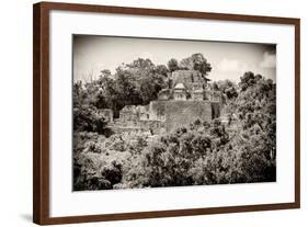 ¡Viva Mexico! B&W Collection - Pyramid in Mayan City of Calakmul III-Philippe Hugonnard-Framed Photographic Print