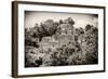 ¡Viva Mexico! B&W Collection - Pyramid in Mayan City of Calakmul III-Philippe Hugonnard-Framed Photographic Print