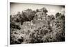 ¡Viva Mexico! B&W Collection - Pyramid in Mayan City of Calakmul III-Philippe Hugonnard-Framed Photographic Print