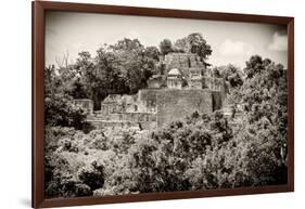 ¡Viva Mexico! B&W Collection - Pyramid in Mayan City of Calakmul III-Philippe Hugonnard-Framed Photographic Print