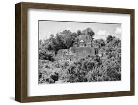 ¡Viva Mexico! B&W Collection - Pyramid in Mayan City of Calakmul IV-Philippe Hugonnard-Framed Photographic Print