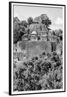 ¡Viva Mexico! B&W Collection - Pyramid in Mayan City of Calakmul VI-Philippe Hugonnard-Framed Premium Photographic Print