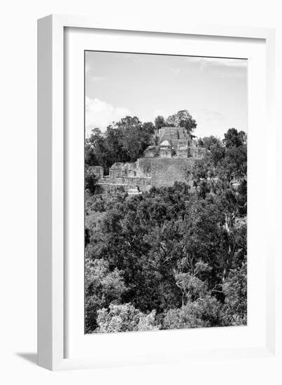 ¡Viva Mexico! B&W Collection - Pyramid in Mayan City of Calakmul VIII-Philippe Hugonnard-Framed Photographic Print