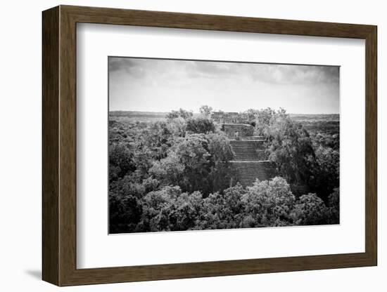 ¡Viva Mexico! B&W Collection - Pyramid in Mayan City of Calakmul-Philippe Hugonnard-Framed Photographic Print