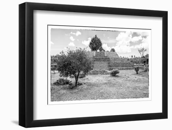 ¡Viva Mexico! B&W Collection - Pyramid of Cantona II-Philippe Hugonnard-Framed Photographic Print