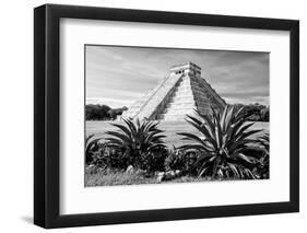 ¡Viva Mexico! B&W Collection - Pyramid of Chichen Itza II-Philippe Hugonnard-Framed Photographic Print