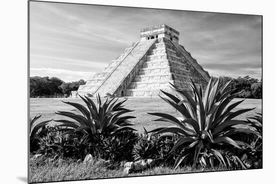 ¡Viva Mexico! B&W Collection - Pyramid of Chichen Itza II-Philippe Hugonnard-Mounted Photographic Print