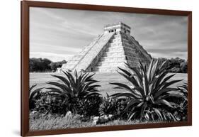 ¡Viva Mexico! B&W Collection - Pyramid of Chichen Itza II-Philippe Hugonnard-Framed Photographic Print