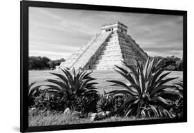 ¡Viva Mexico! B&W Collection - Pyramid of Chichen Itza II-Philippe Hugonnard-Framed Photographic Print