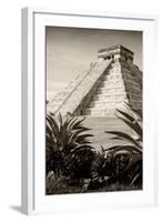 ¡Viva Mexico! B&W Collection - Pyramid of Chichen Itza III-Philippe Hugonnard-Framed Photographic Print