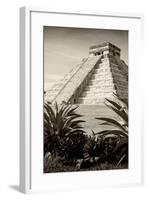 ¡Viva Mexico! B&W Collection - Pyramid of Chichen Itza III-Philippe Hugonnard-Framed Photographic Print