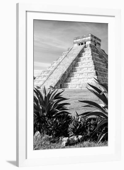 ¡Viva Mexico! B&W Collection - Pyramid of Chichen Itza IV-Philippe Hugonnard-Framed Photographic Print