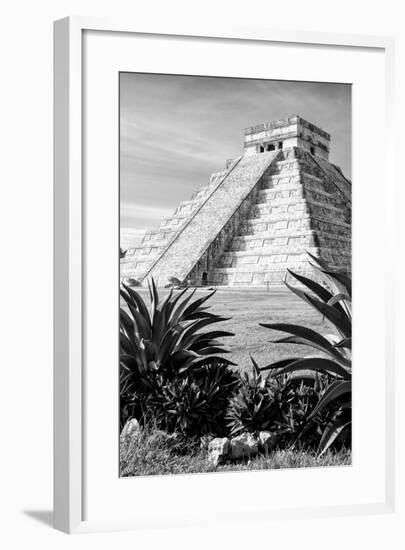 ¡Viva Mexico! B&W Collection - Pyramid of Chichen Itza IV-Philippe Hugonnard-Framed Photographic Print