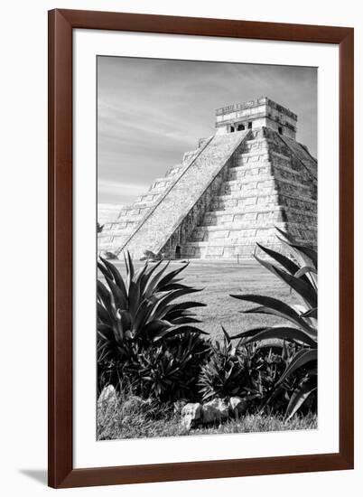 ¡Viva Mexico! B&W Collection - Pyramid of Chichen Itza IV-Philippe Hugonnard-Framed Photographic Print